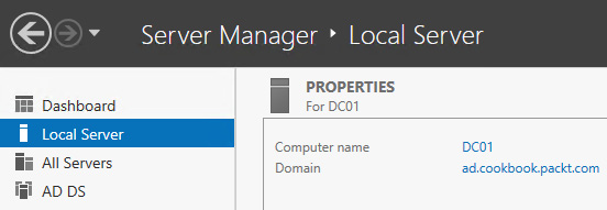 Figure 1.9 – Local Server open on Server Manager
