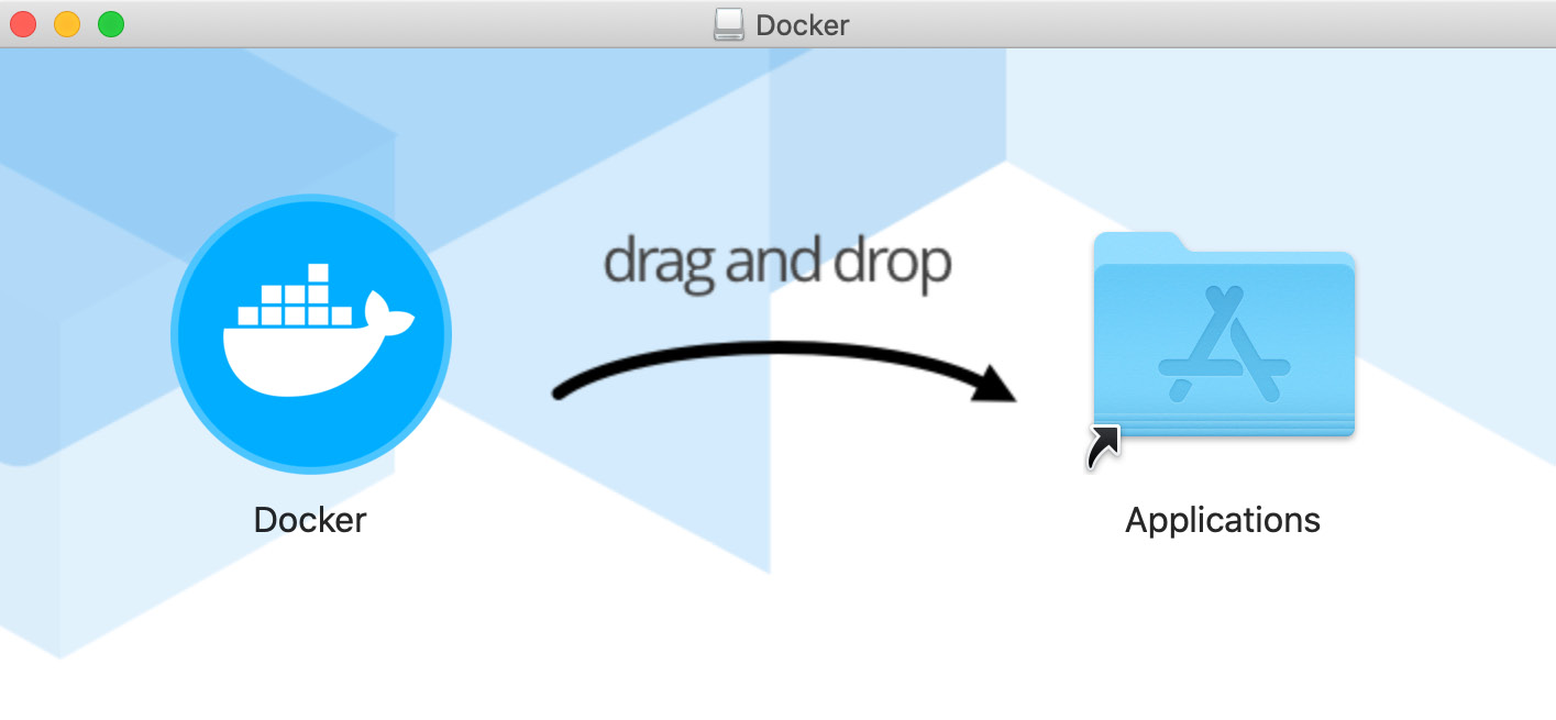 Figure 1.4 – The drag and drop screen for the Docker installer for macOS
